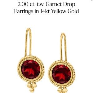 Ross-Simons Garnet Earrings in Gold